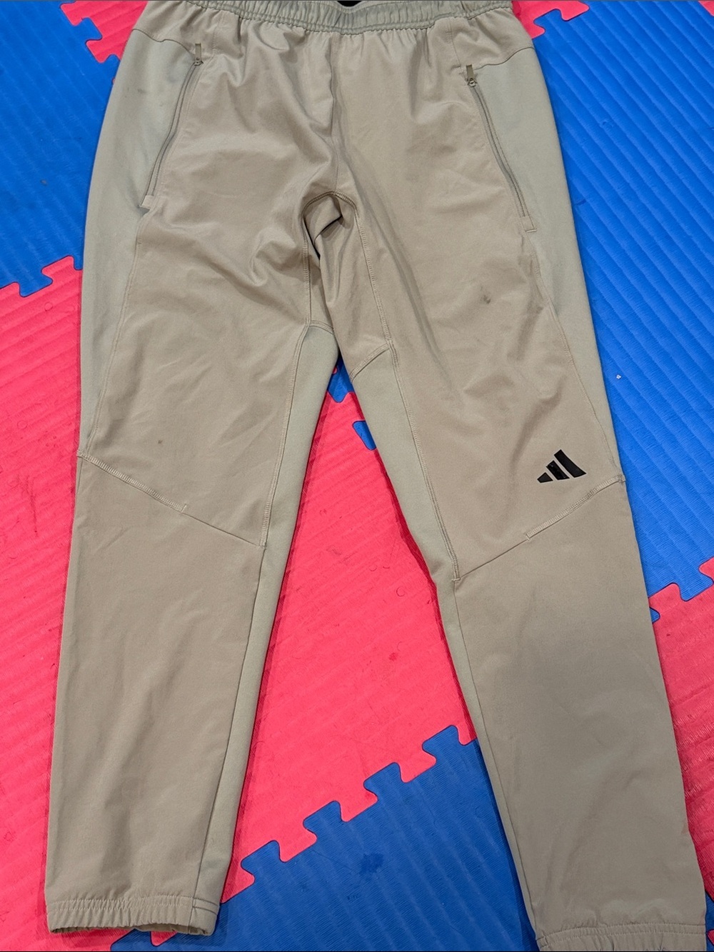 Mens adidas Khaki Performance Joggers, Men’s Medium